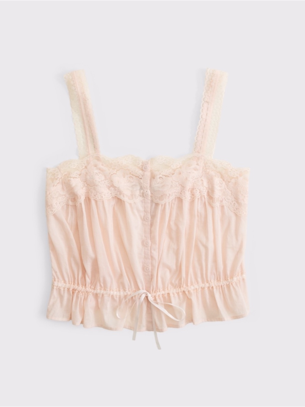 NWOT A&F Lace-Trim Cinched Button-Through Cami Small